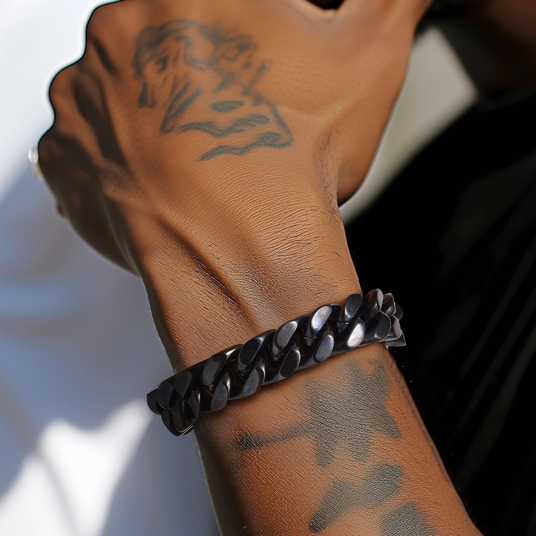 7mm Cuban Chain Bracelet 316L Steel Natural