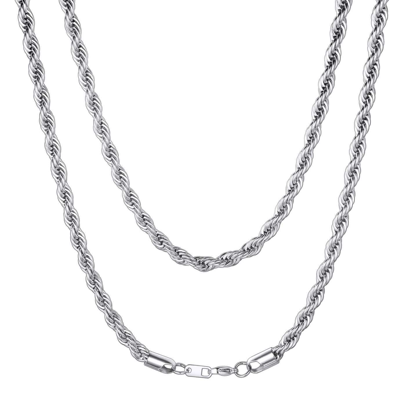 3/6mm Stainless Steel Twisted Rope Chain Necklace for Men Women