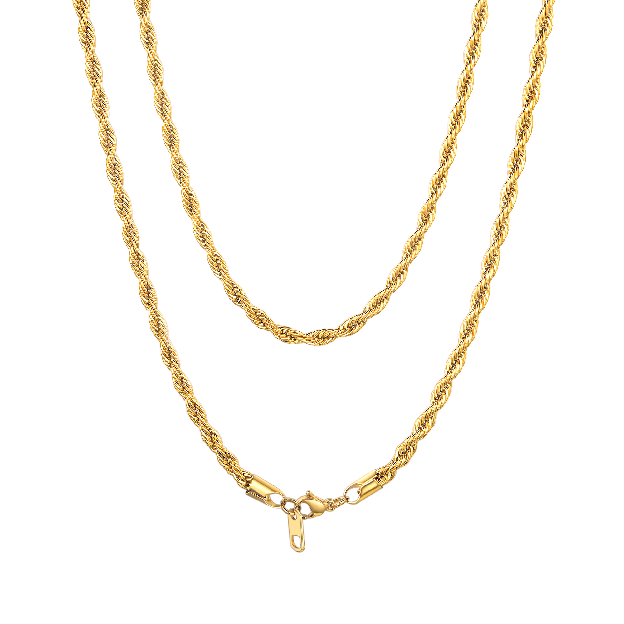 Men's Rope Chain Necklace 3/6mm Stainless Steel 18-30" Classic Jewelry