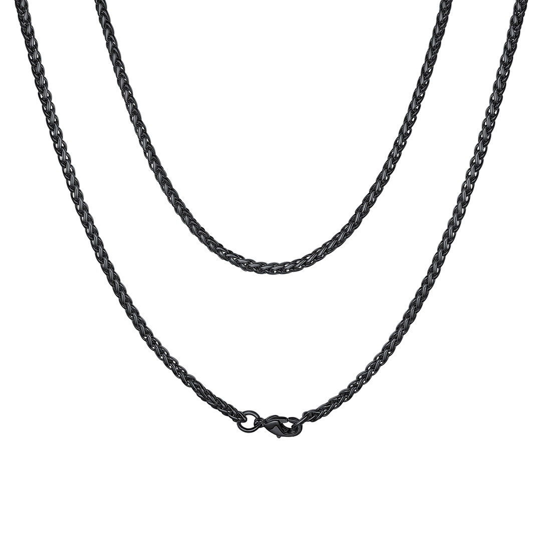 3/6mm Classic Spiga Wheat Chain Stainless Steel Necklace for Men