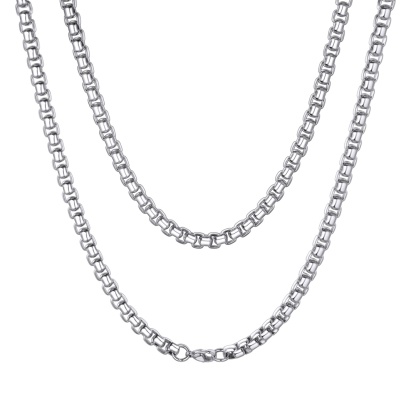 6mm Rolo Box Link Chain for Men - Silver