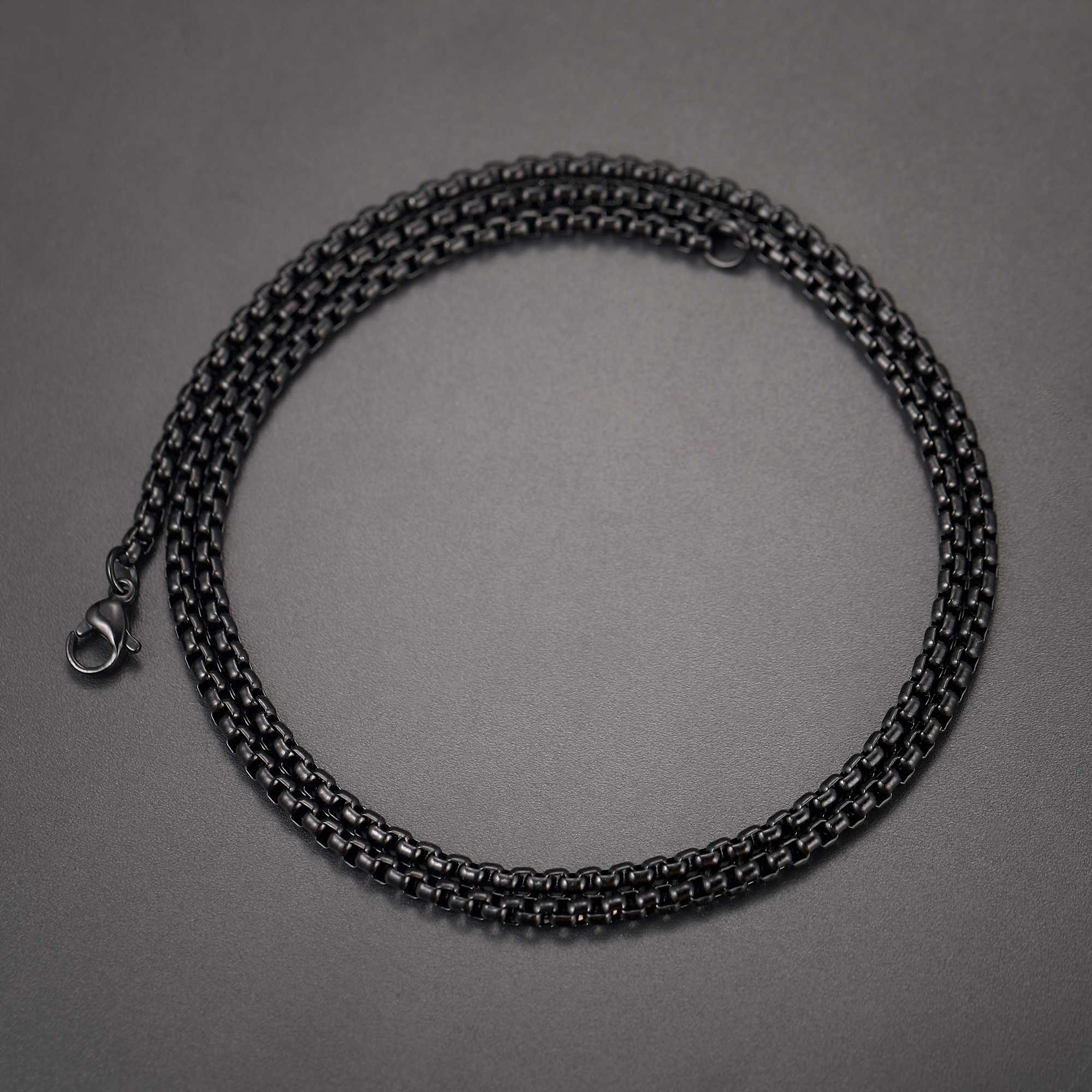 3/6mm Rolo Box Link Chain for Men - Hollow Stainless Steel Link Necklace