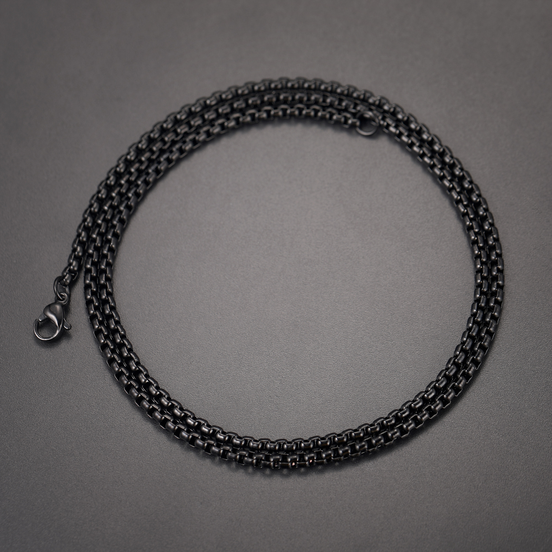 3/6mm Rolo Box Link Chain for Men - Hollow Stainless Steel Link Necklace