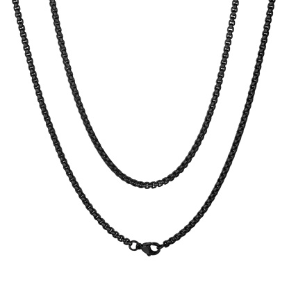 3mm Square Rolo Box Chain Black