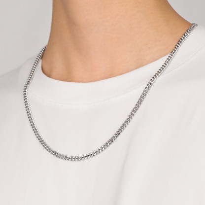 4mm Wide Black Metal Plated Link Chain