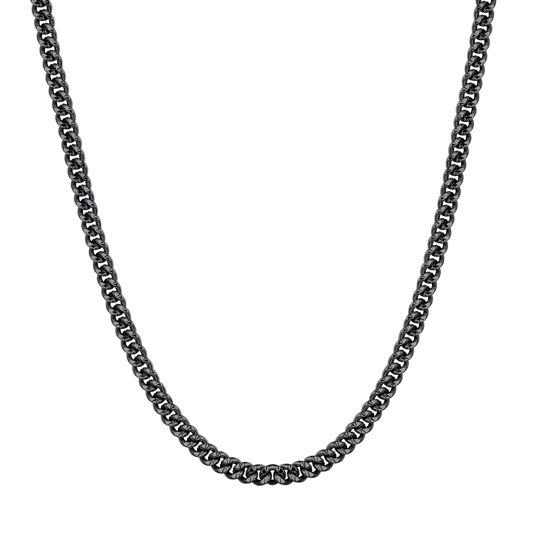 4mm Wide Black Metal Plated Link Chain