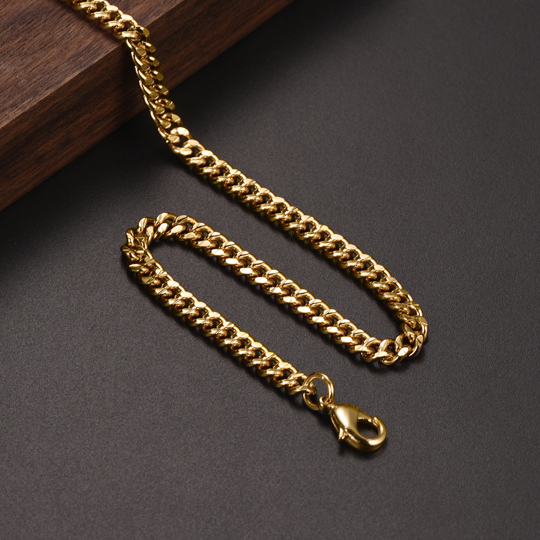 4mm Wide Black Metal Plated Link Chain