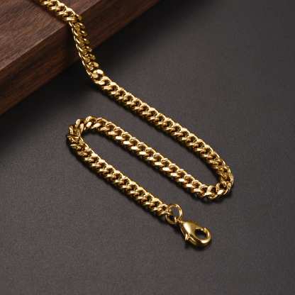 4mm Wide Black Metal Plated Link Chain