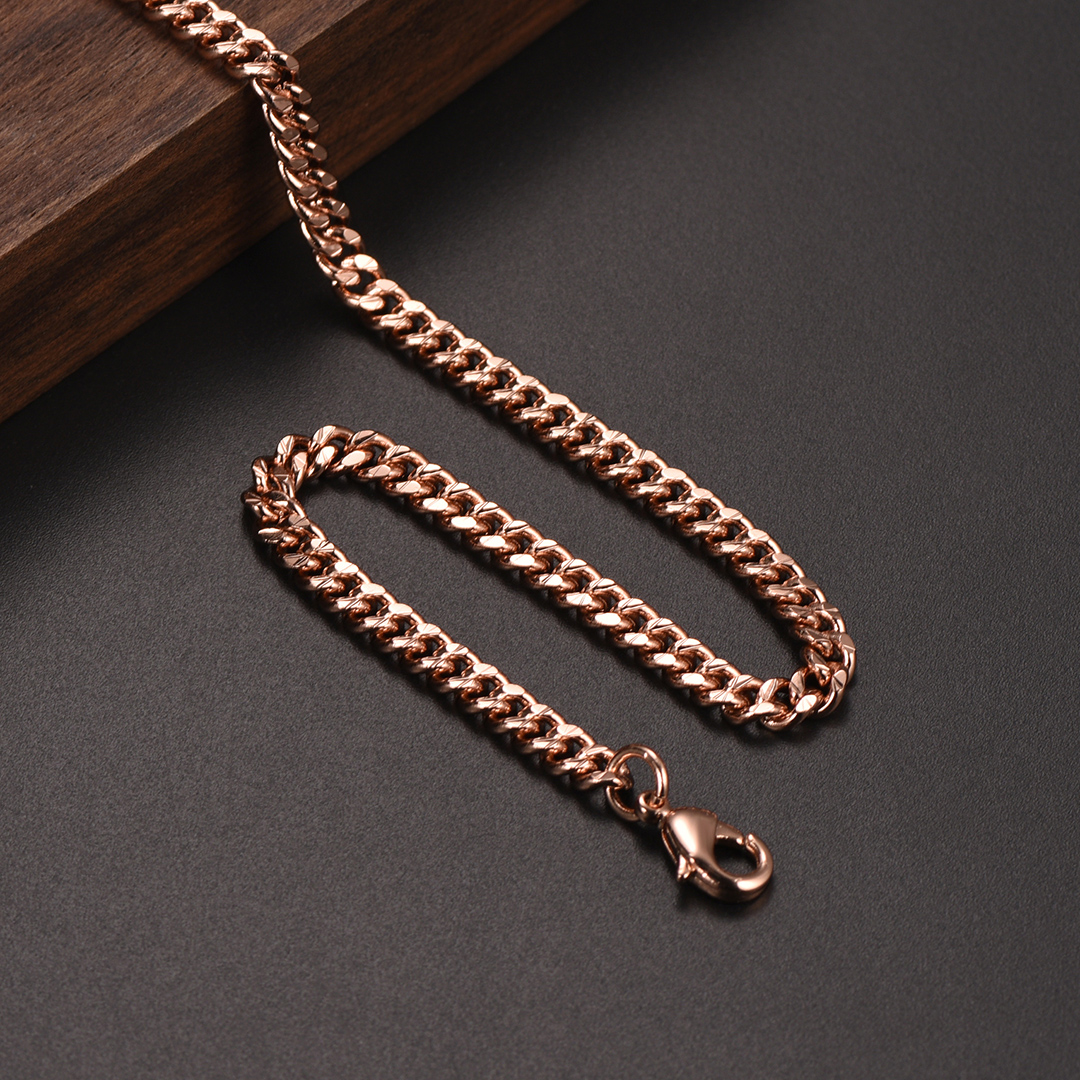 4mm Wide Black Metal Plated Link Chain