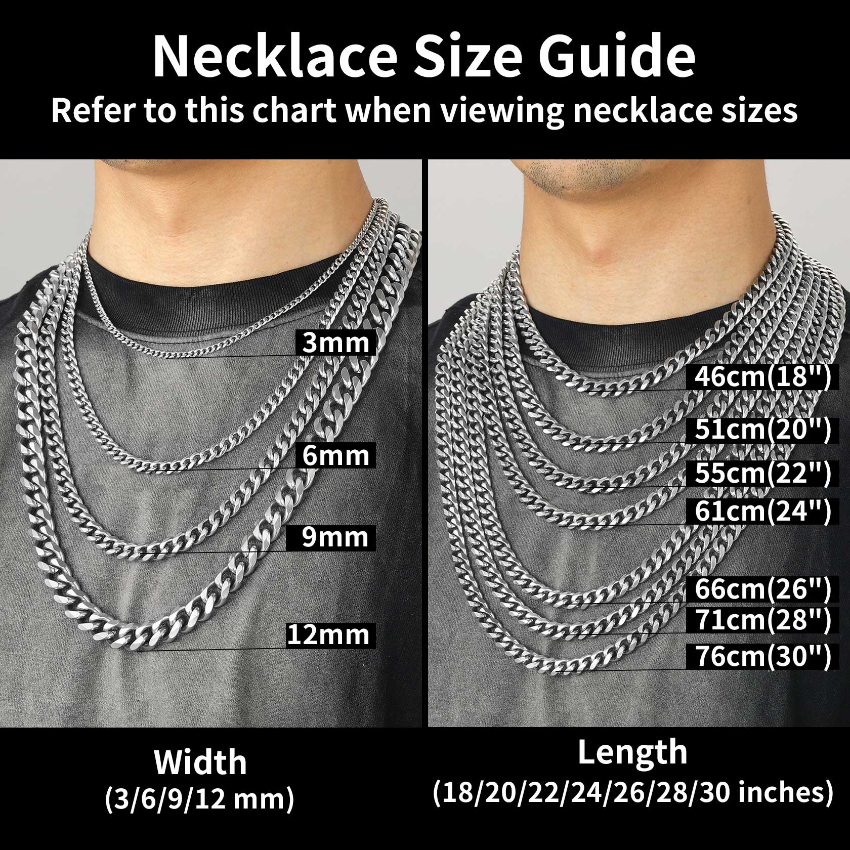 Miami Cuban Curb Link Chain Stainless Steel Necklace for Men