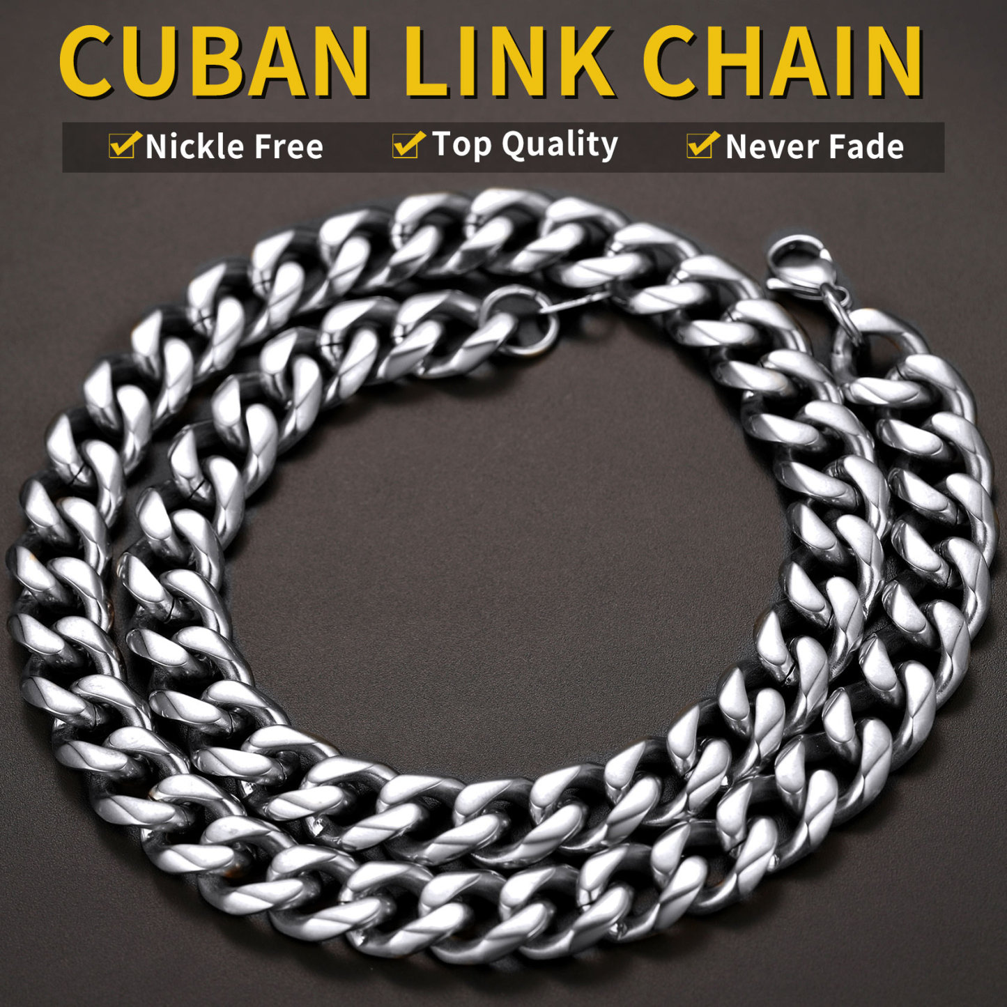 3mm Cuban Curb Chain Necklace Stainless Steel