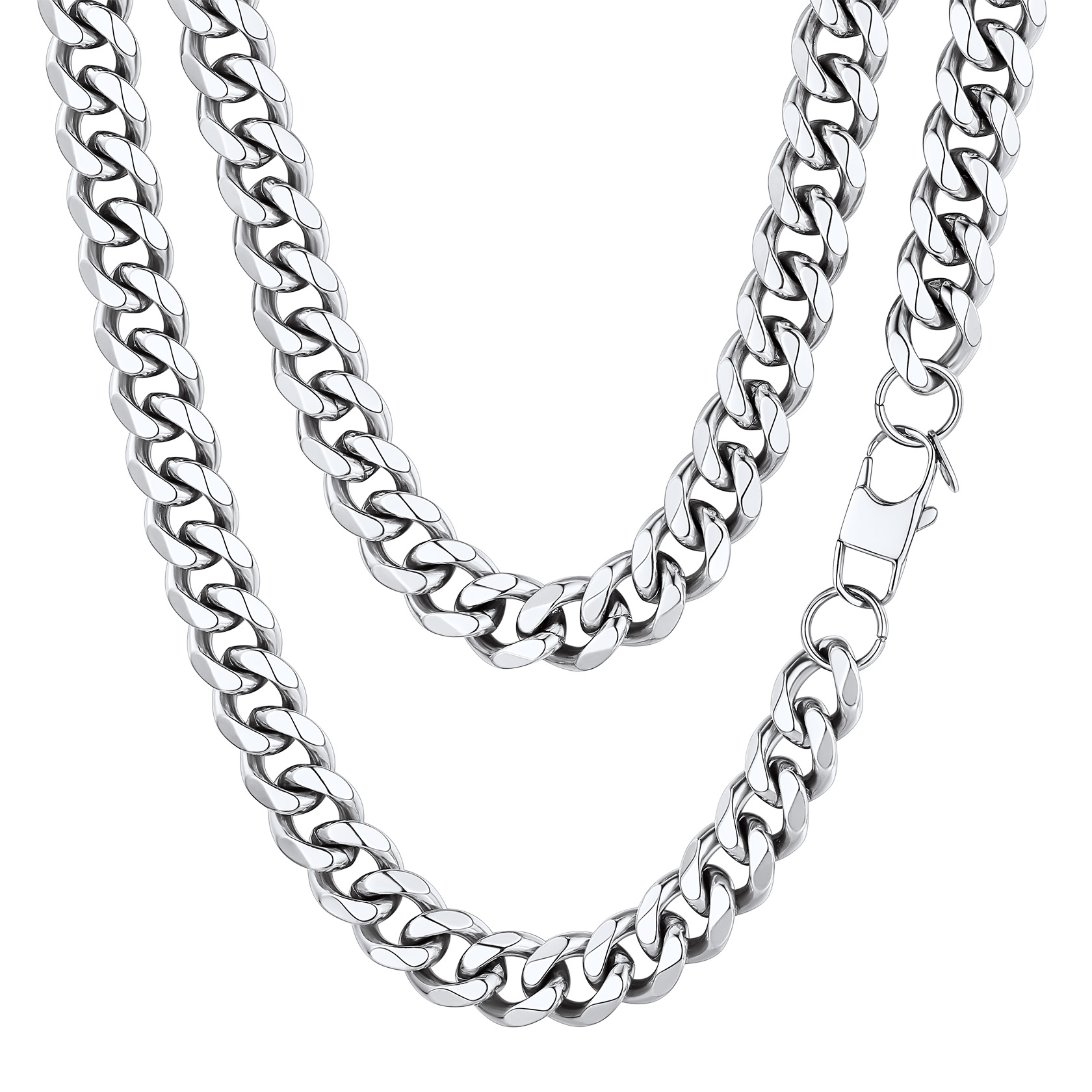 Miami Cuban Curb Link Chain Stainless Steel Necklace for Men