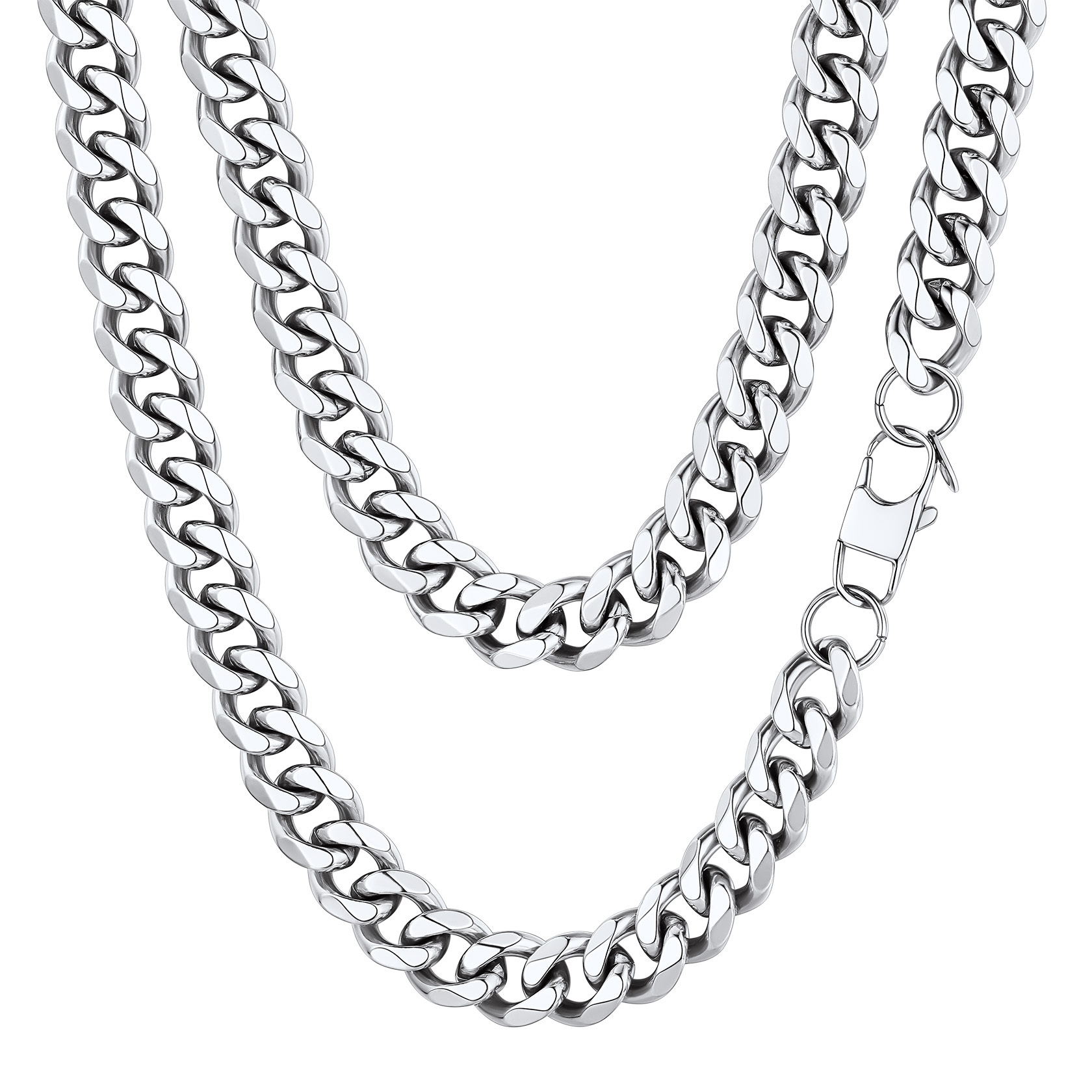 Miami Cuban Curb Link Chain Stainless Steel Necklace for Men