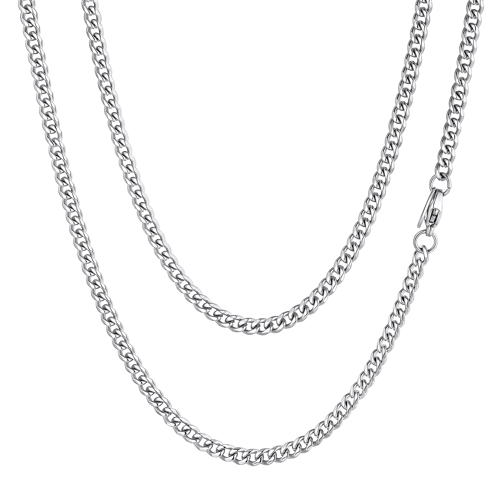 Miami Cuban Curb Link Chain Stainless Steel Necklace for Men