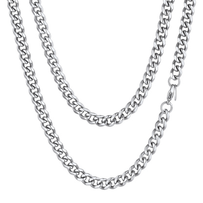 3mm Cuban Curb Chain Necklace Stainless Steel