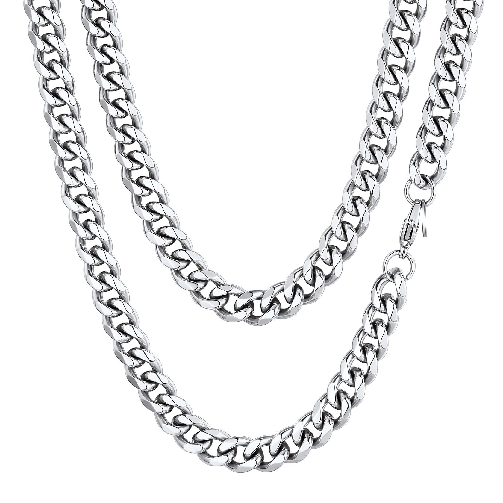 Miami Cuban Curb Link Chain Stainless Steel Necklace for Men