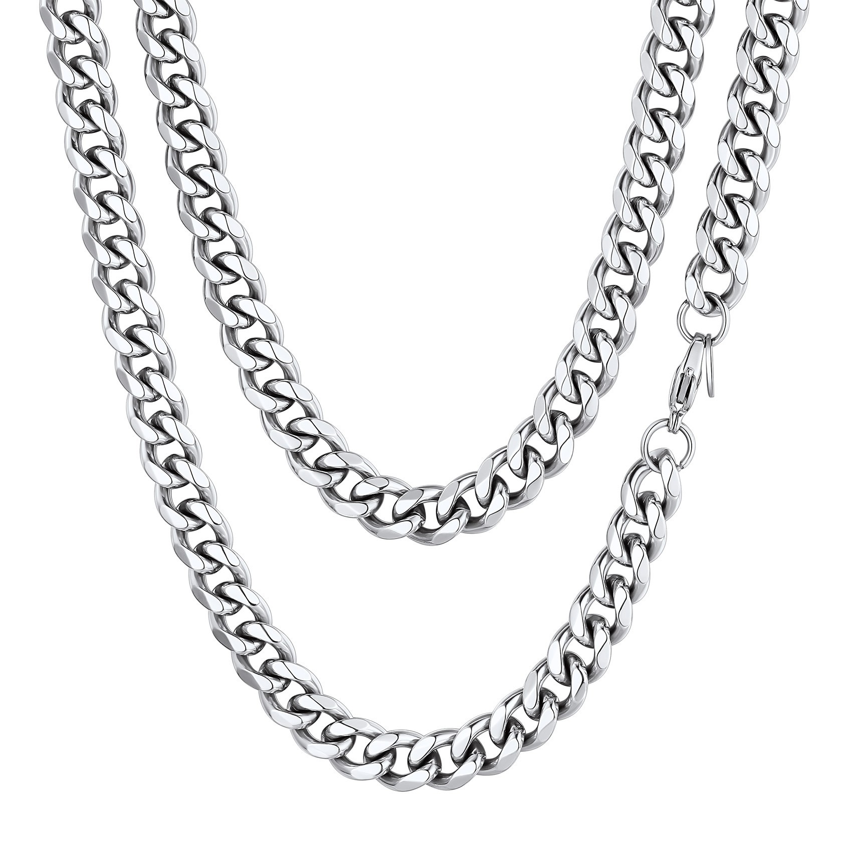 Miami Cuban Curb Link Chain Stainless Steel Necklace for Men