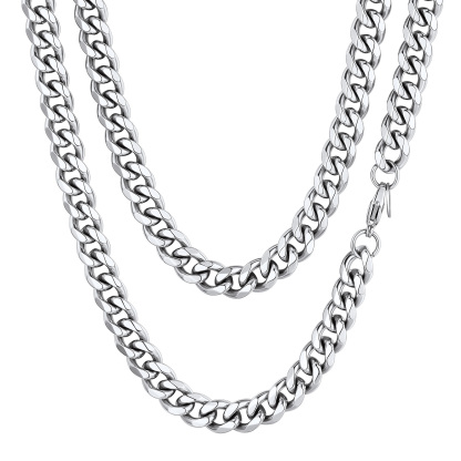 Miami Cuban Curb Link Chain Stainless Steel Necklace for Men