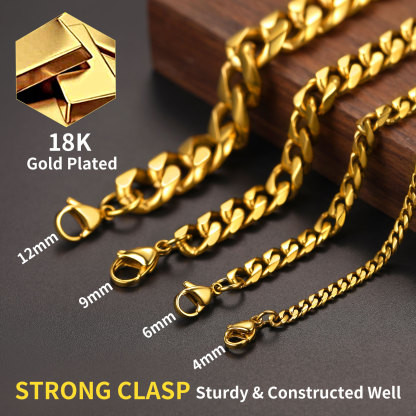 3mm Cuban Curb Chain Necklace Stainless Steel