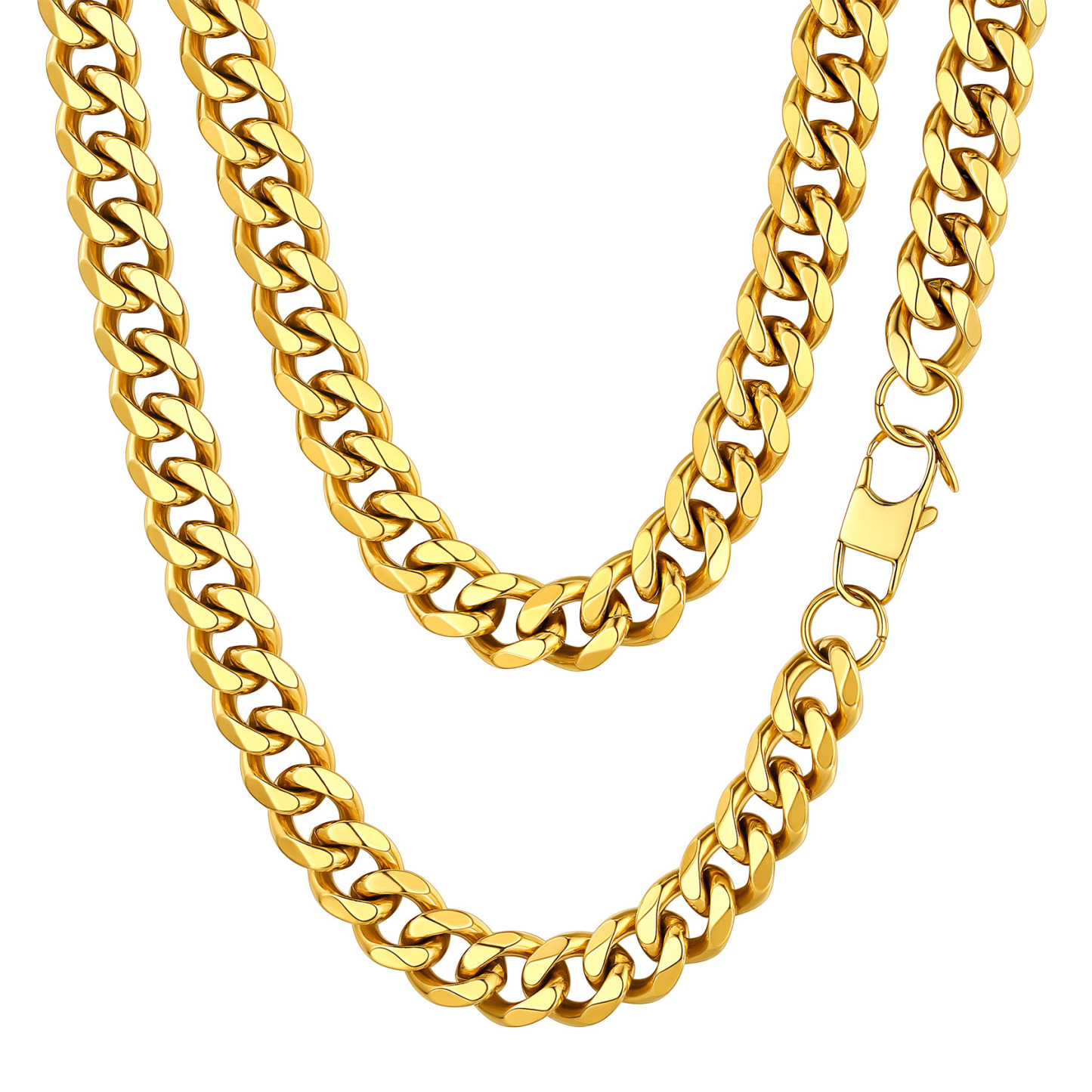 Miami Cuban Curb Link Chain Stainless Steel Necklace for Men