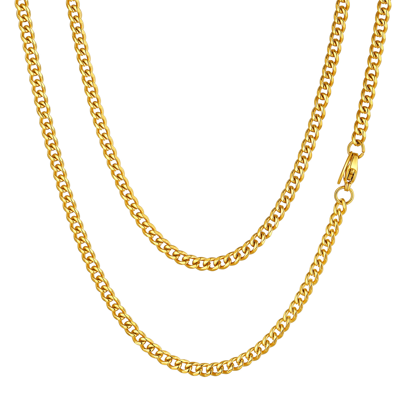 Miami Cuban Curb Link Chain Stainless Steel Necklace for Men