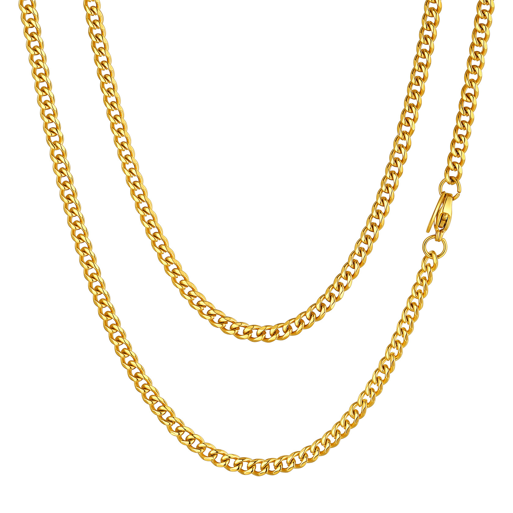 Miami Cuban Curb Link Chain Stainless Steel Necklace for Men