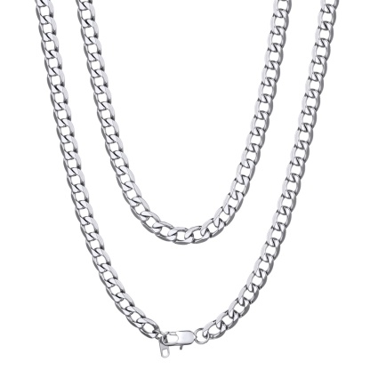 9mm Curb Chain Necklace Stainless Steel
