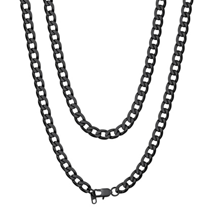 9mm Men's Curb Chain Necklace Stainless Steel