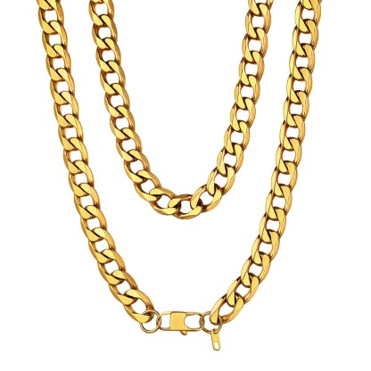 13mm Curb Chain Necklace Stainless Steel