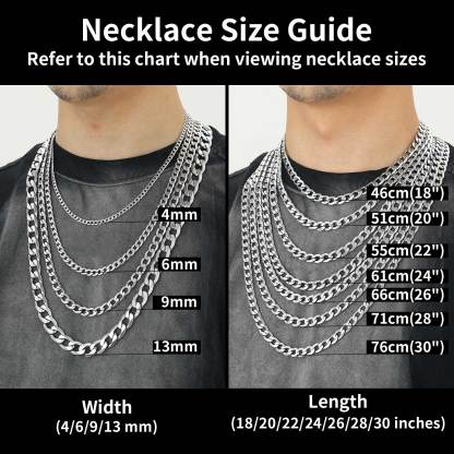 Bold Cuban Link Chain, Chunky Stainless Steel Necklace for Men Women