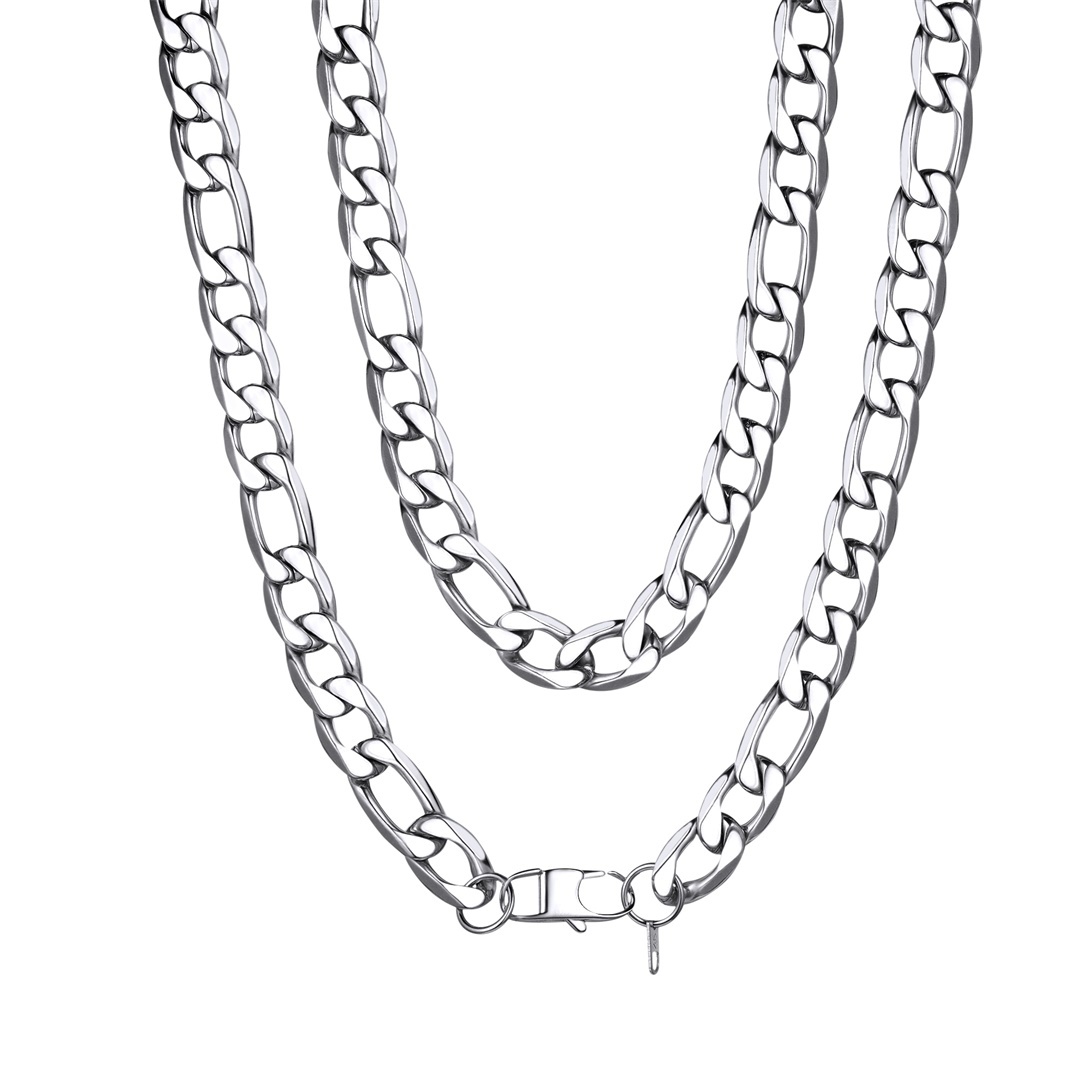 13mm Figaro Cuban Link Chain for Men & Women