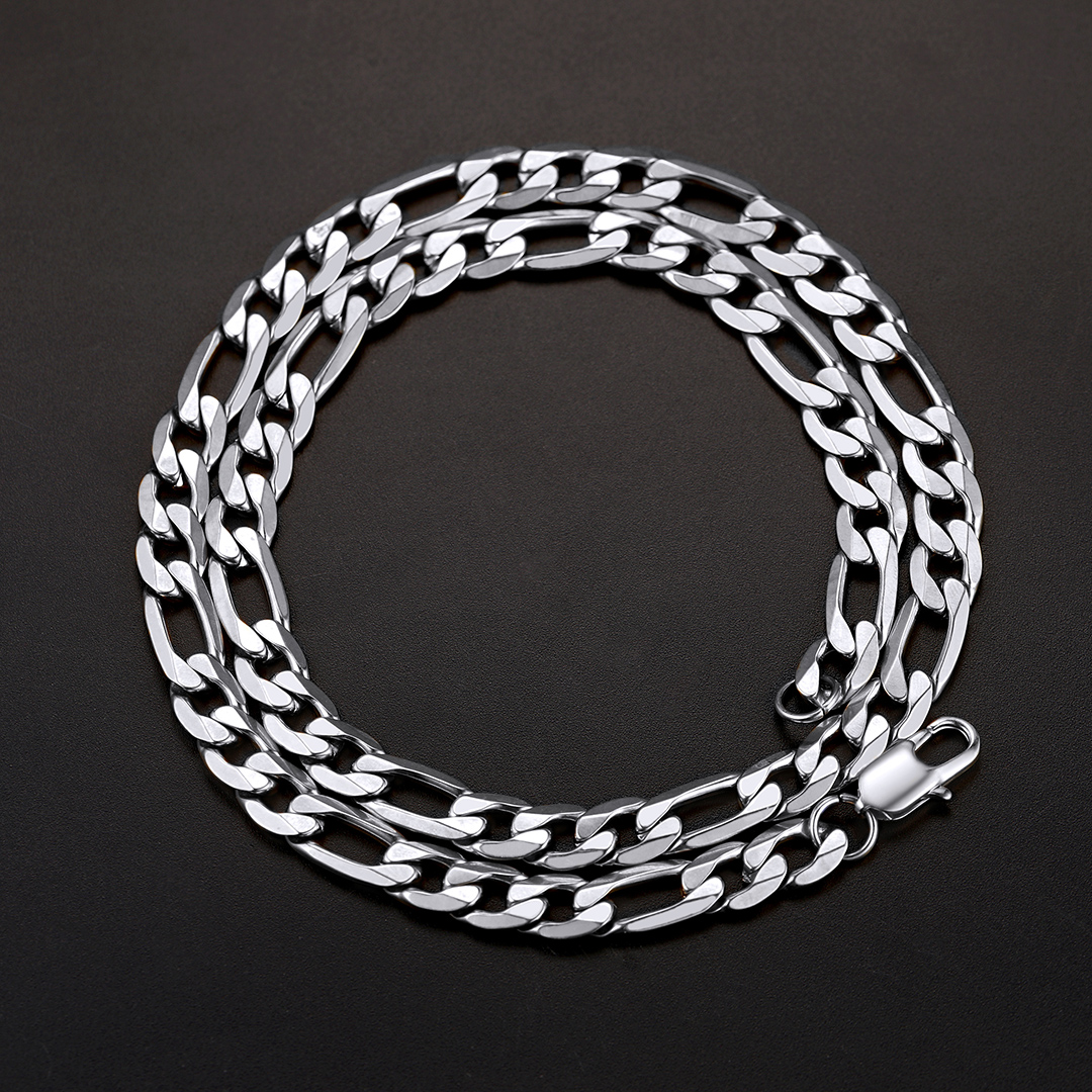 9mm Stainless Steel Figaro Chain Necklaces