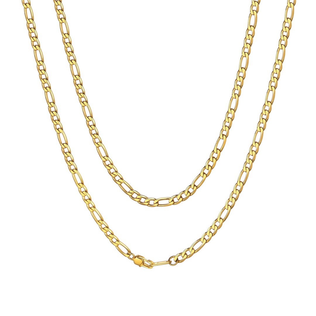 4mm Figaro Cuban Link Chain for Men & Women