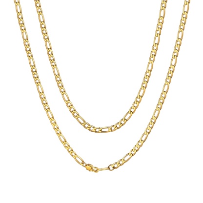 4mm Figaro Cuban Link Chain for Men & Women
