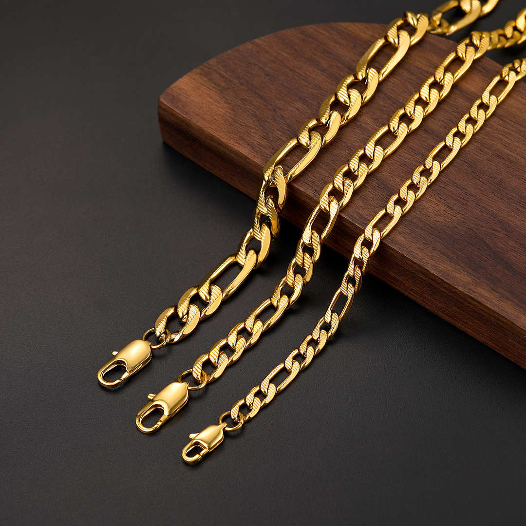 Gold Choker Figaro  Link Chain