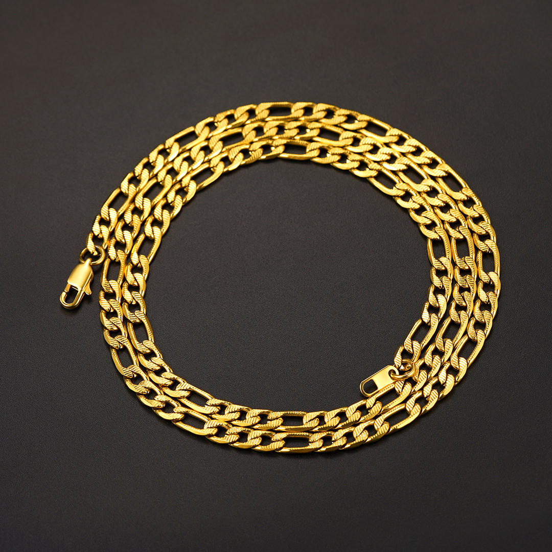 Gold Choker Figaro  Link Chain