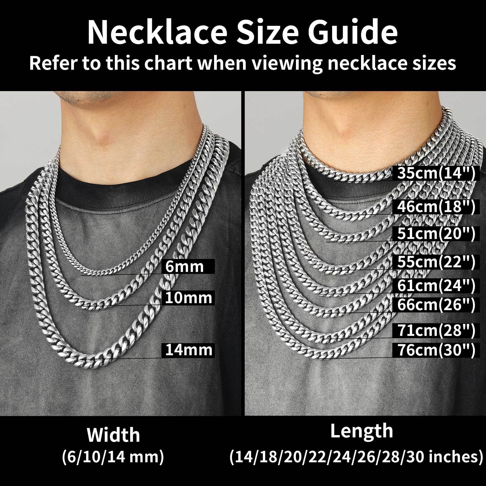 Miami Cuban Link Chain Stainless Steel Necklace for Men 4.8/6/10/14mm