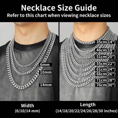 Miami Cuban Link Chain Stainless Steel Necklace for Men 4.8/6/10/14mm