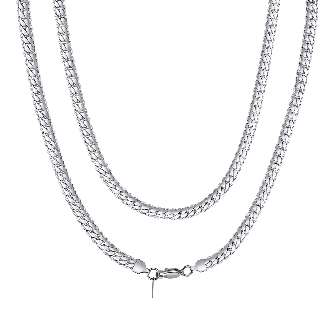 6mm Wide Stainless Steel Chain Necklace Silver