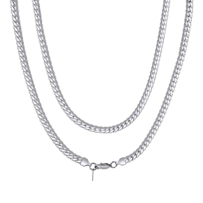 6mm Wide Stainless Steel Chain Necklace Silver