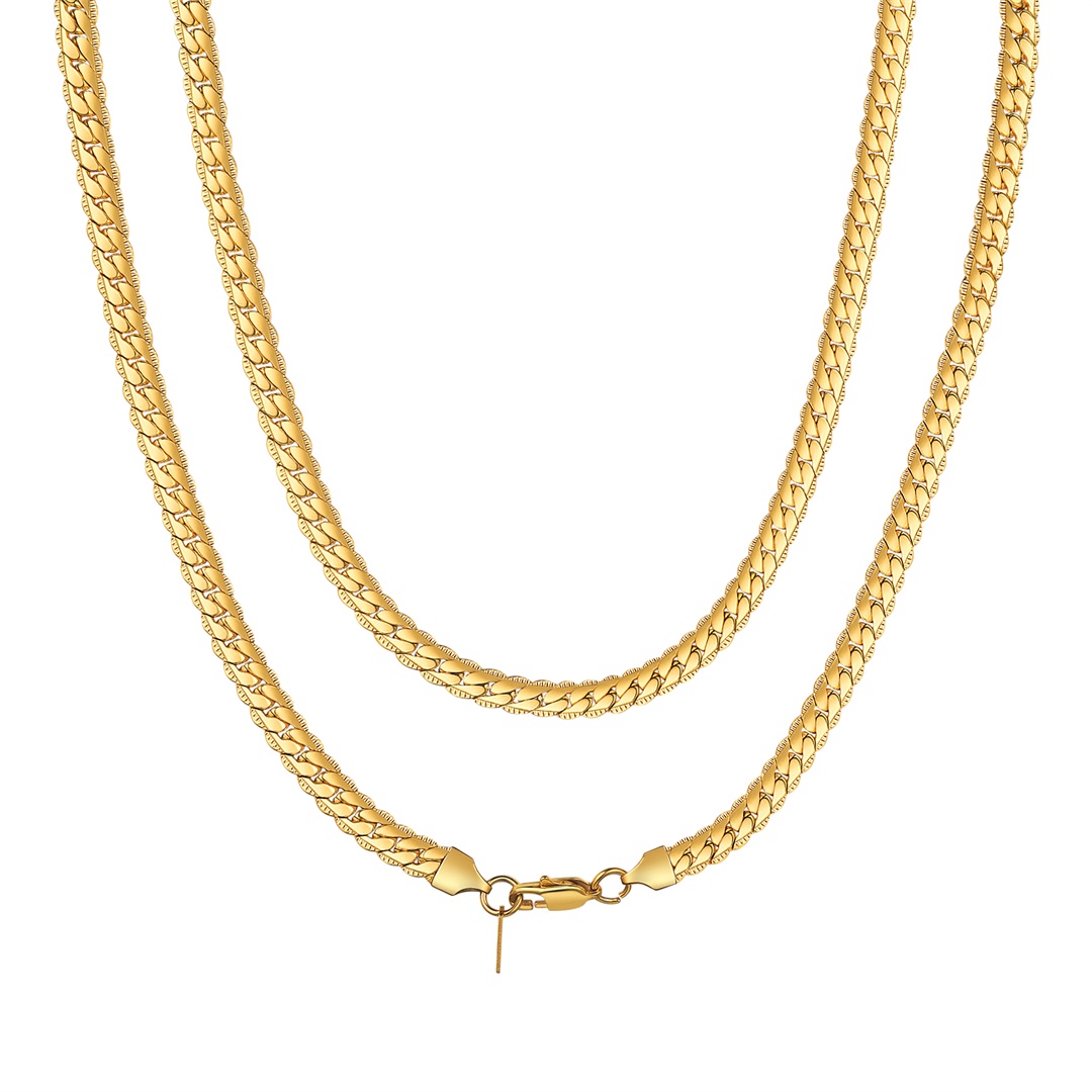 6mm Gold Wide Stainless Steel Chain Necklace