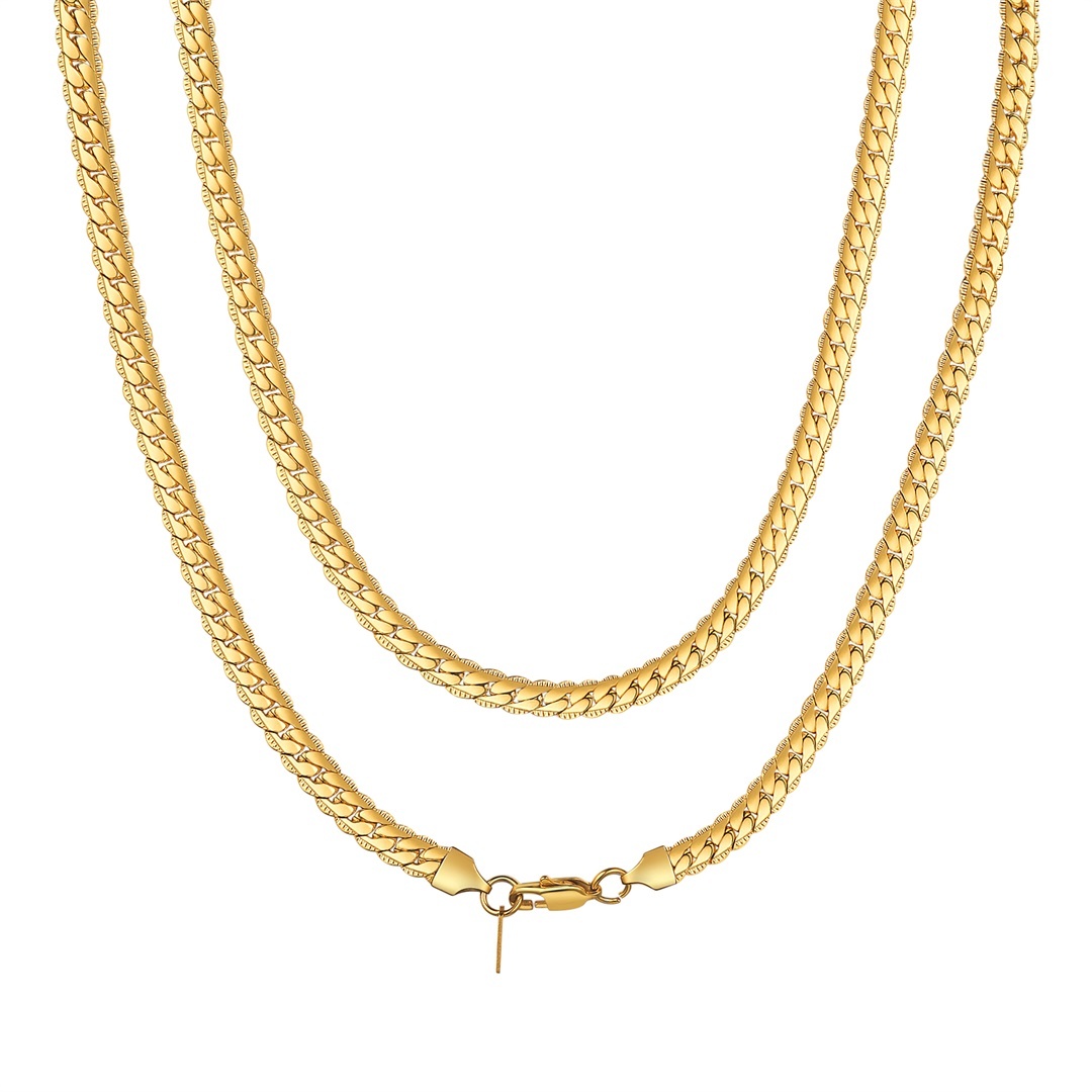 6mm Gold Wide Stainless Steel Chain Necklace