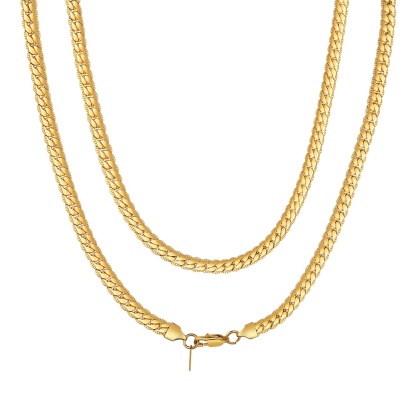 6mm Gold Wide Stainless Steel Chain Necklace