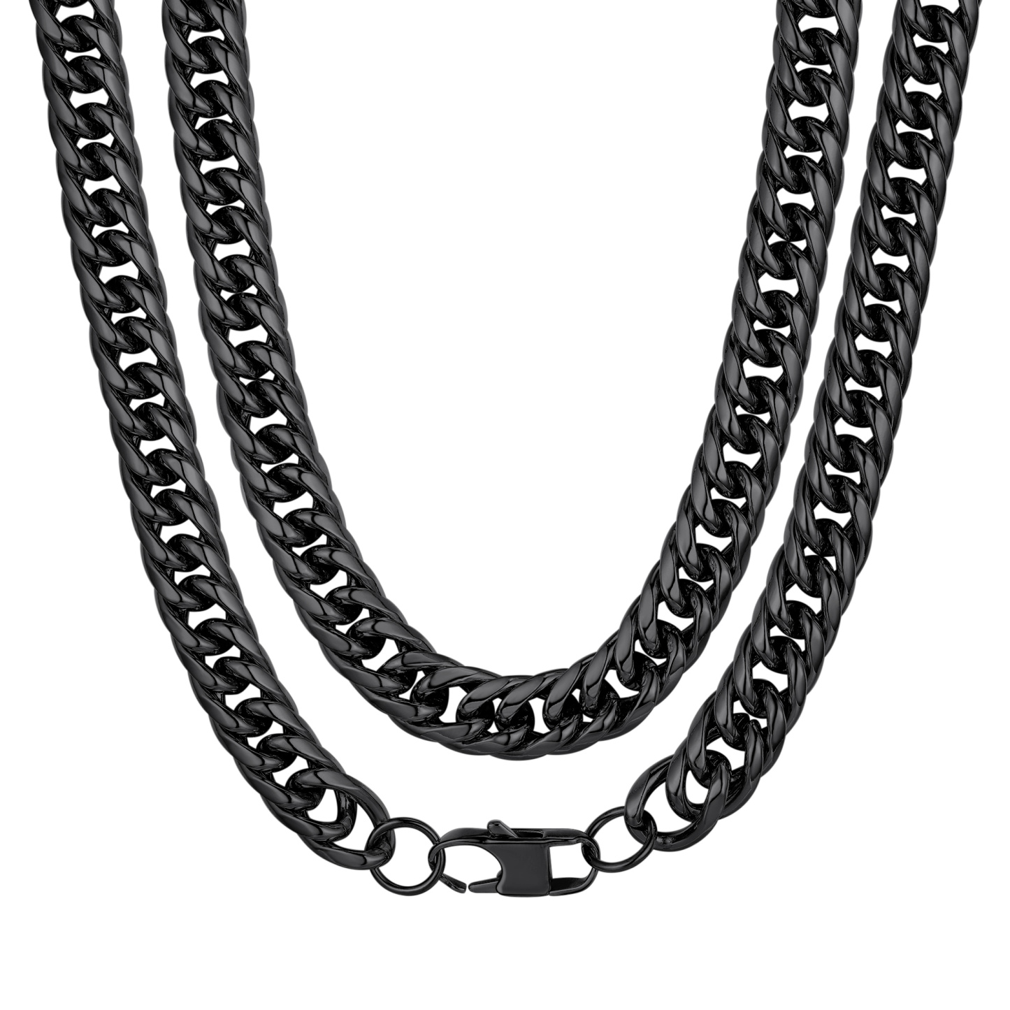 Black Miami Cuban Link Chain 12mm