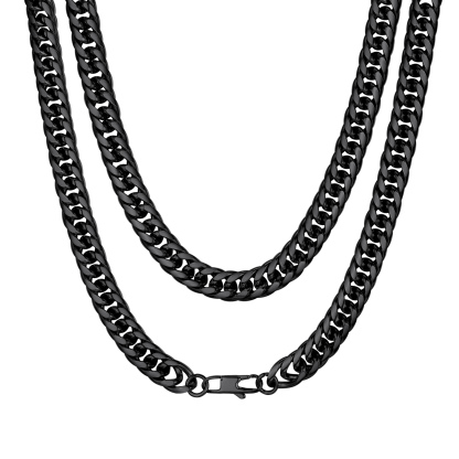 Black Miami Cuban Link Chain 9mm