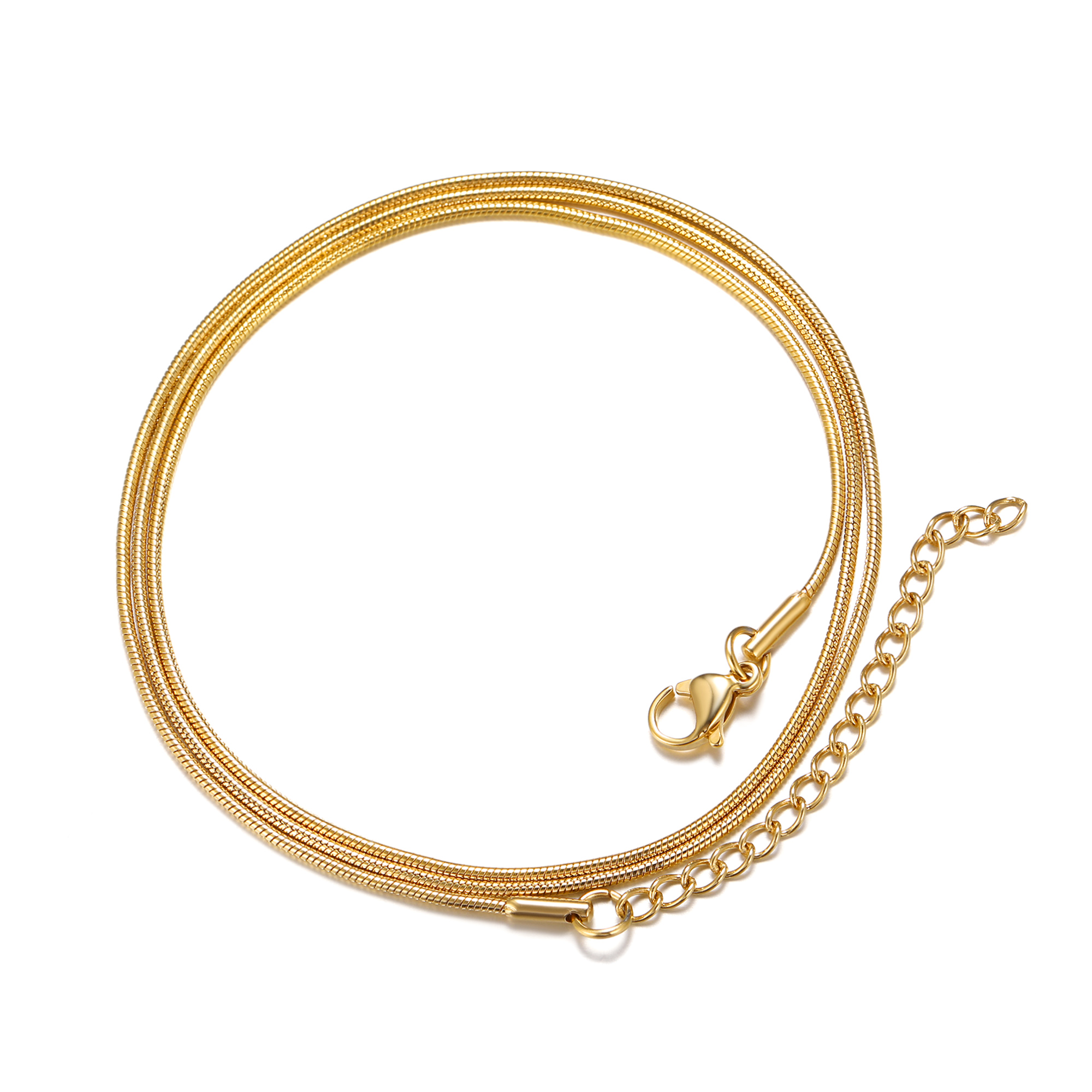 1mm Rose Gold Snake Chain Necklace