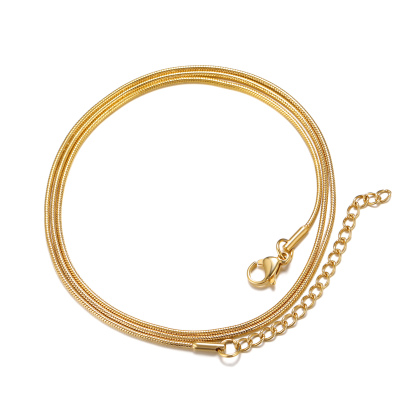 1mm Rose Gold Snake Chain Necklace