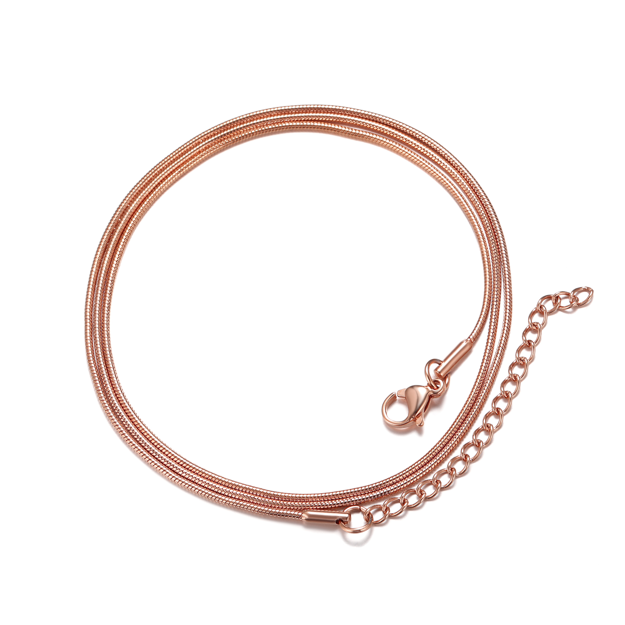 1mm Rose Gold Snake Chain Necklace