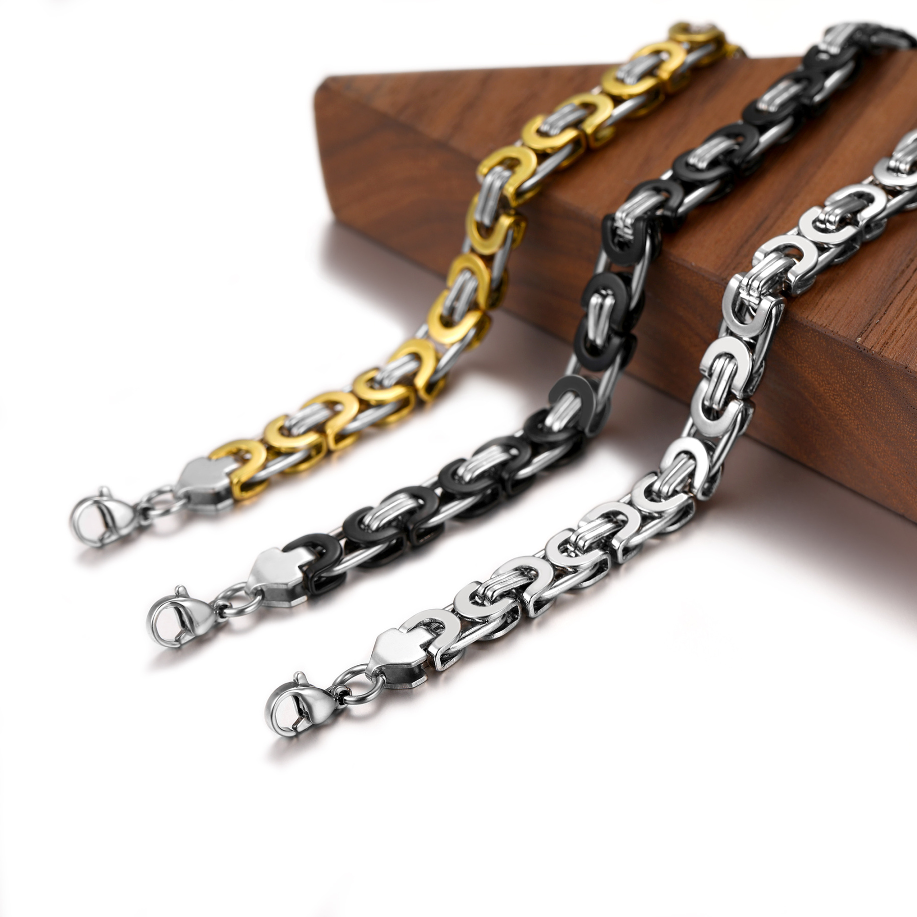 6mm Bicycle Chain Necklace Stainless Steel Black