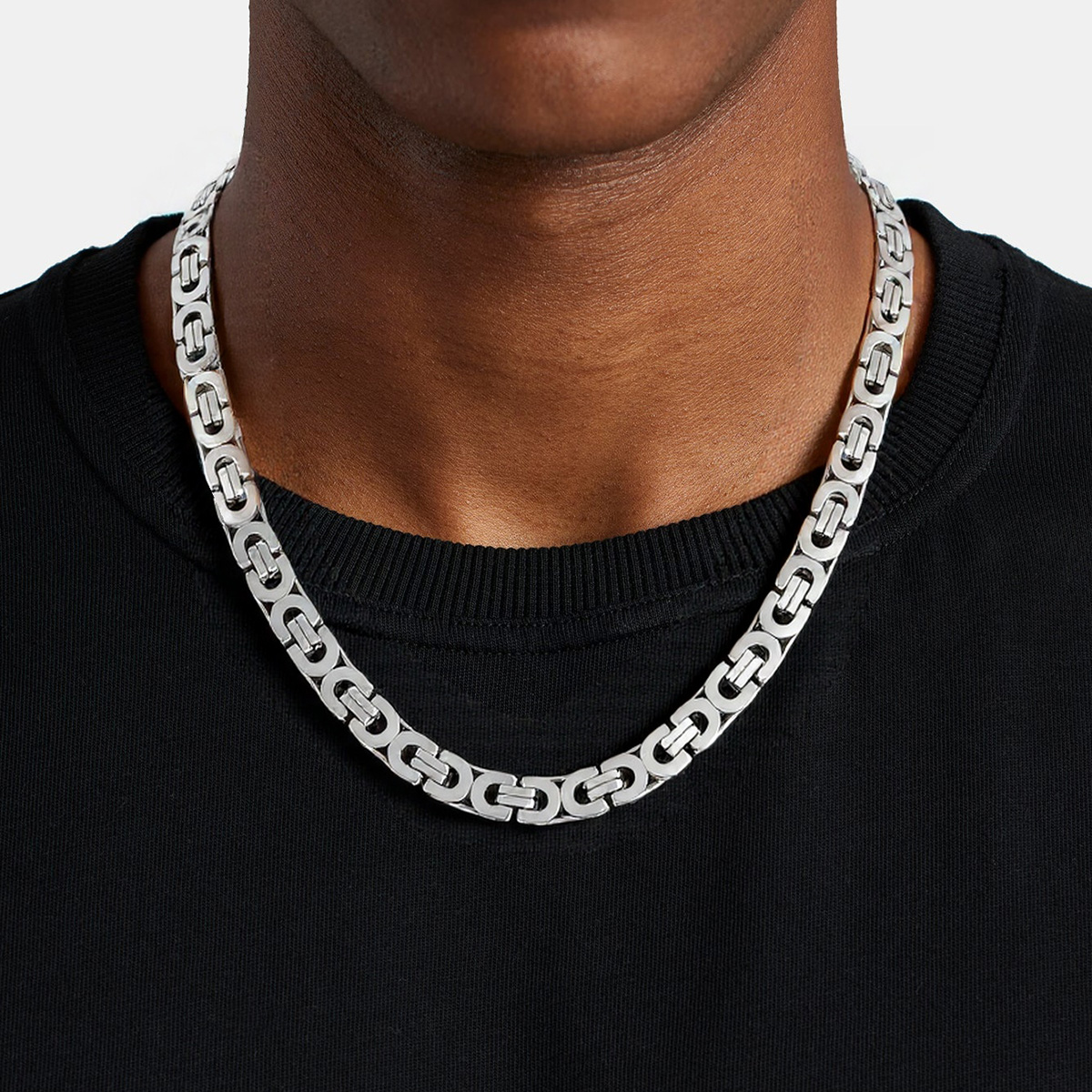 Bicycle Byzantine Chain Stainless Steel Necklace for Men